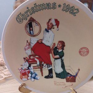Norman Rockwell Christmas 1992 Porcelain Plate